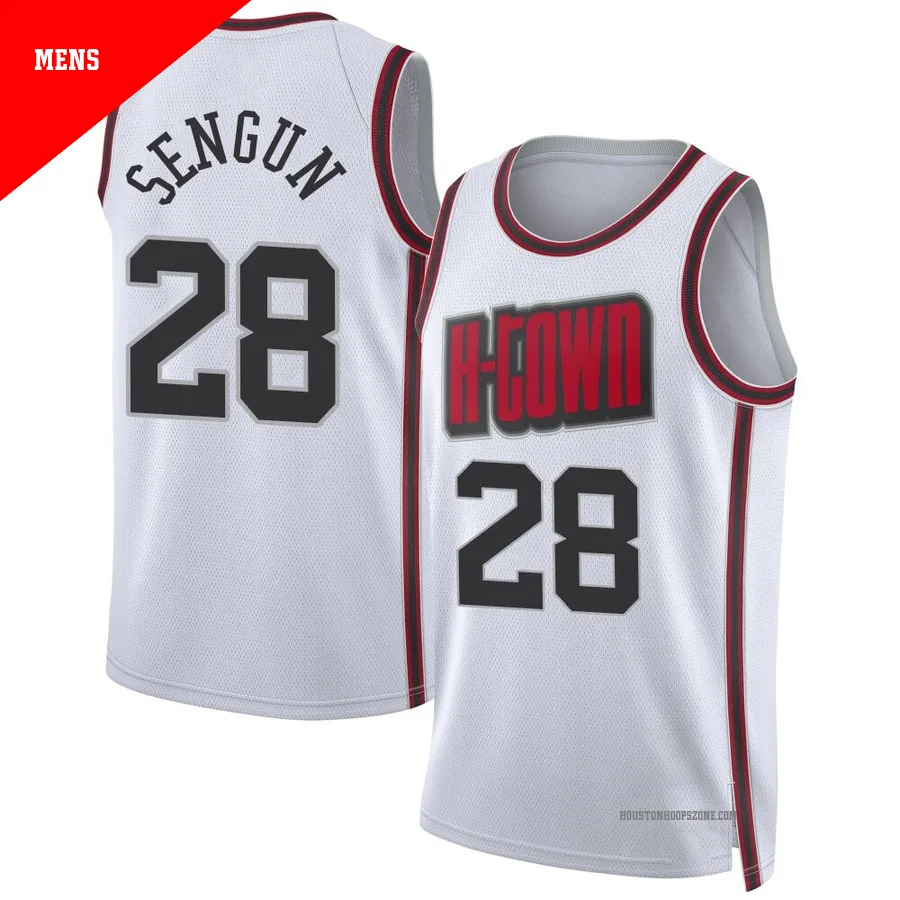 Men's Houston Rockets Alperen Sengun ＃28 2024/25 Swingman White City Edition Jersey