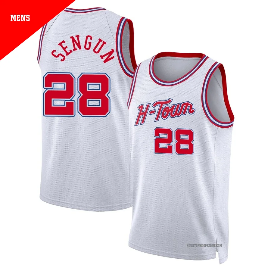 Men's Houston Rockets Alperen Sengun ＃28 2025/26 Swingman White City Edition Jersey