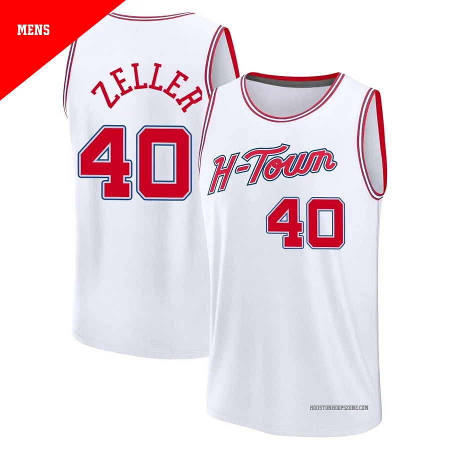 Men's Houston Rockets Cody Zeller ＃40 2025/26 Fast Break White City Edition Jersey