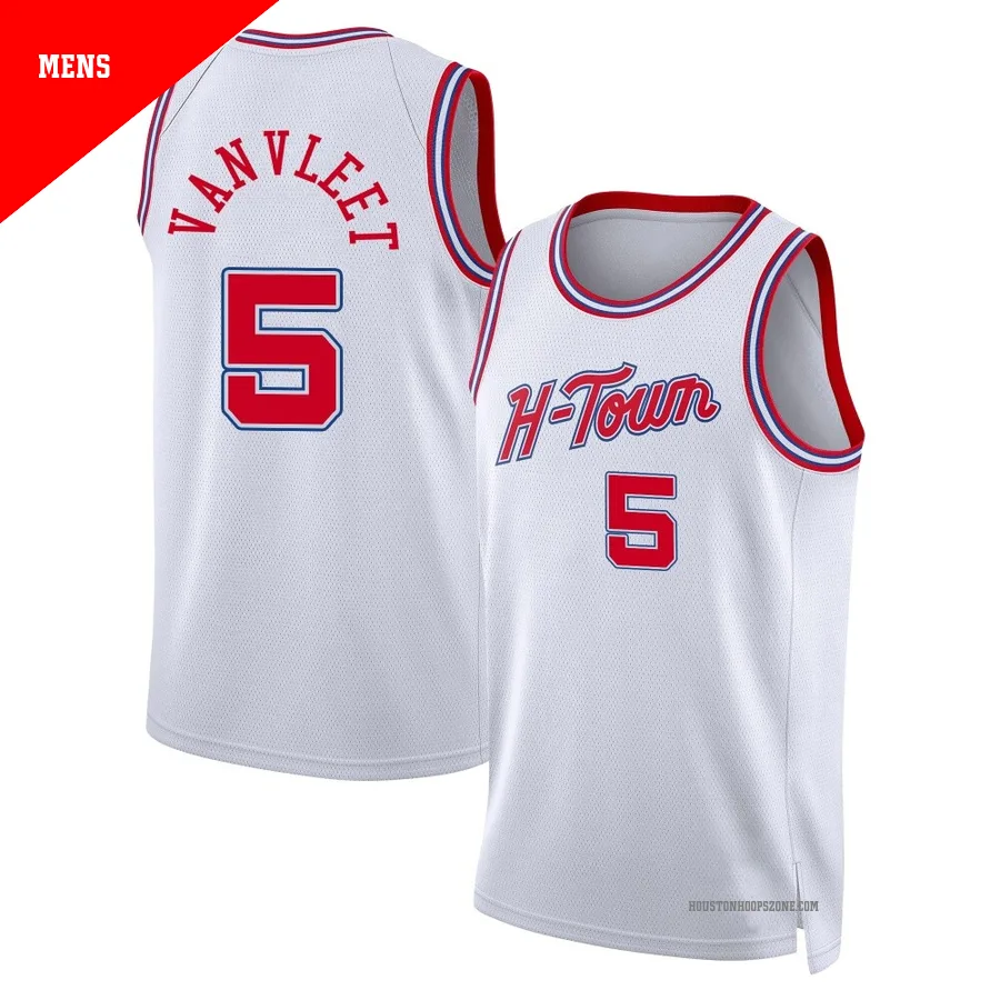 Men's Houston Rockets Fred VanVleet ＃5 2025/26 Swingman White City Edition Jersey