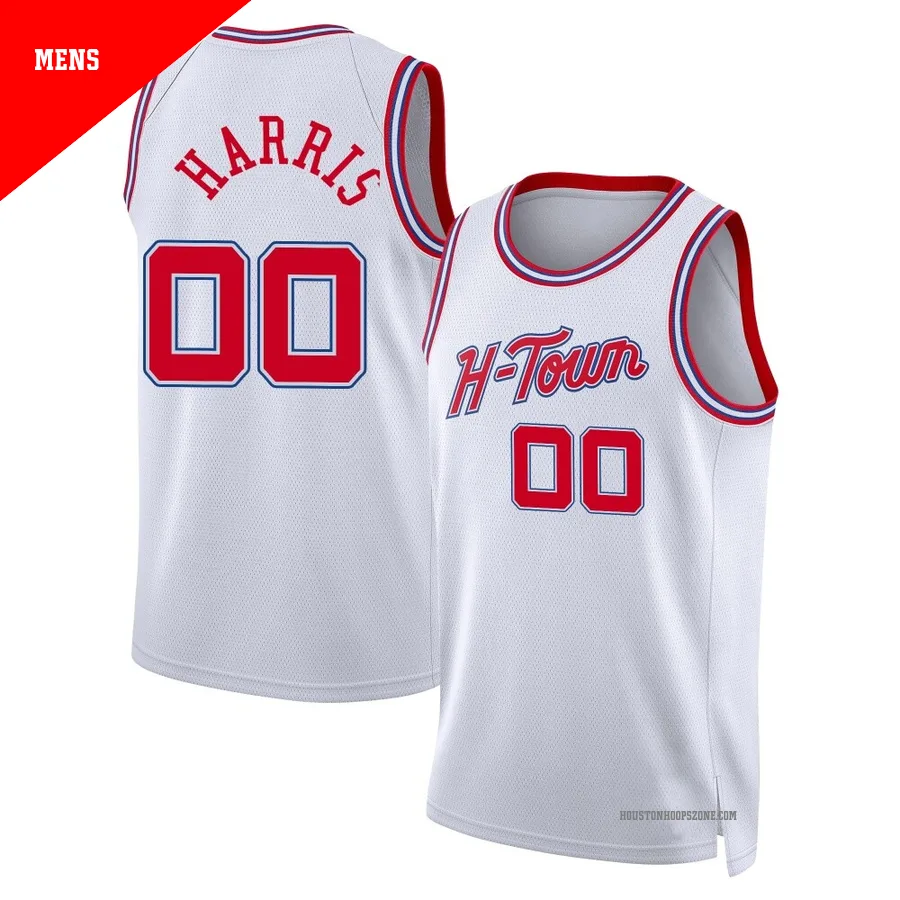 Men's Houston Rockets Kevon Harris ＃00 2025/26 Swingman White City Edition Jersey