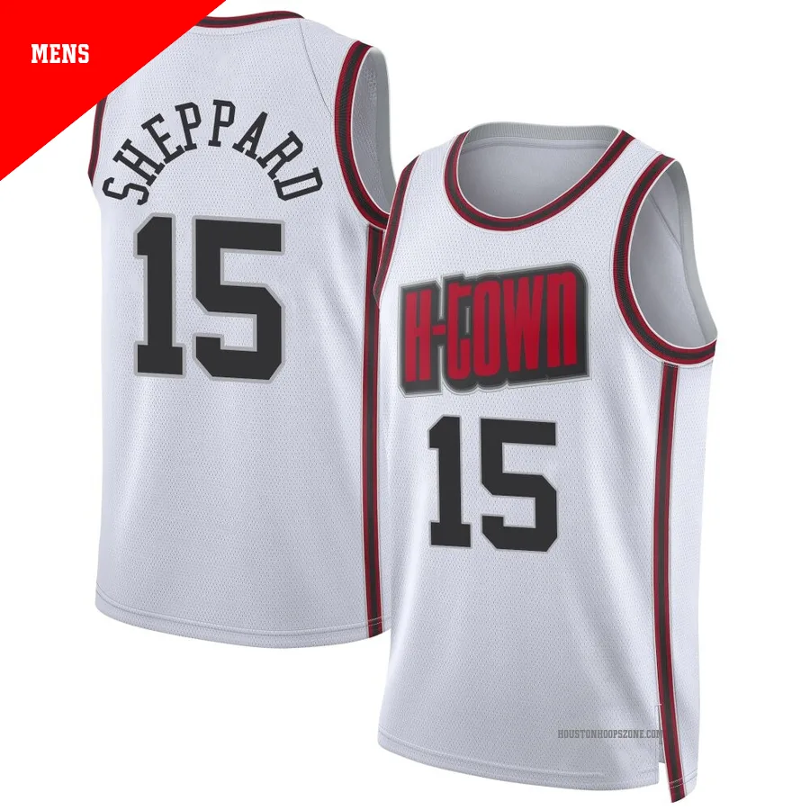 Men's Houston Rockets Reed Sheppard ＃15 2024/25 Swingman White City Edition Jersey
