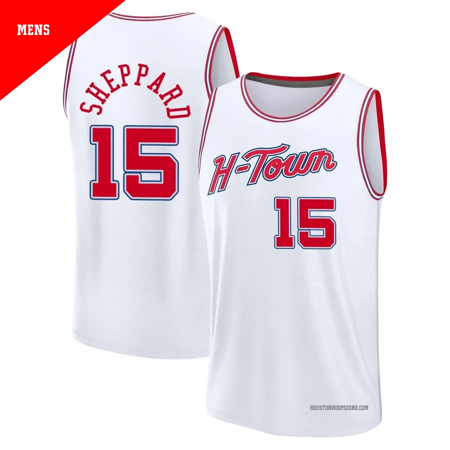 Men's Houston Rockets Reed Sheppard ＃15 2025/26 Fast Break White City Edition Jersey