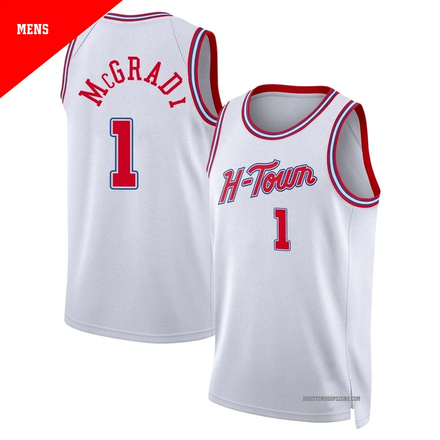Men's Houston Rockets Tracy McGrady ＃1 2025/26 Swingman White City Edition Jersey