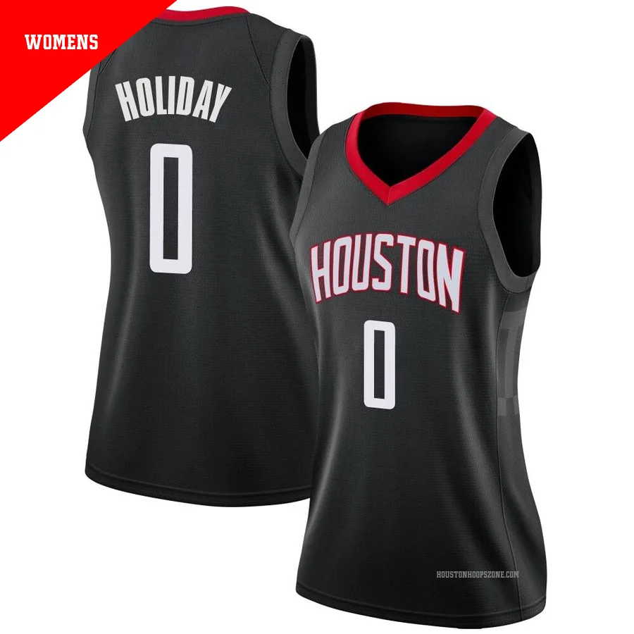 Women's Houston Rockets Aaron Holiday ＃0 Black Swingman Jersey - Statement Edition