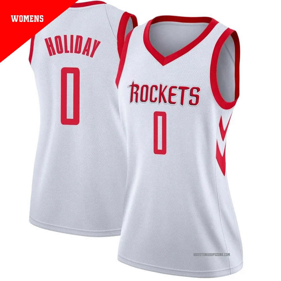 Women's Houston Rockets Aaron Holiday ＃0 White Swingman Jersey - Association Edition