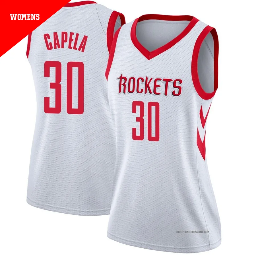 Women's Houston Rockets Clint Capela ＃30 White Swingman Jersey - Association Edition