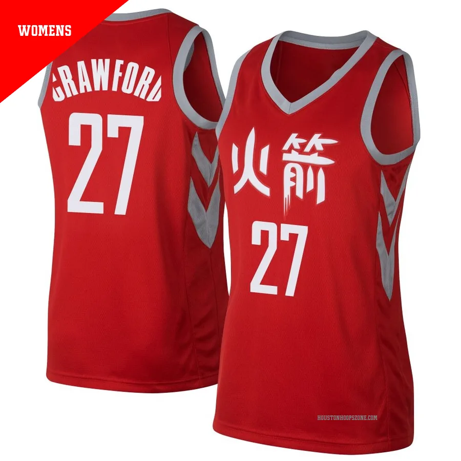 Women's Houston Rockets Isaiah Crawford ＃27 Red Swingman Jersey - City Edition