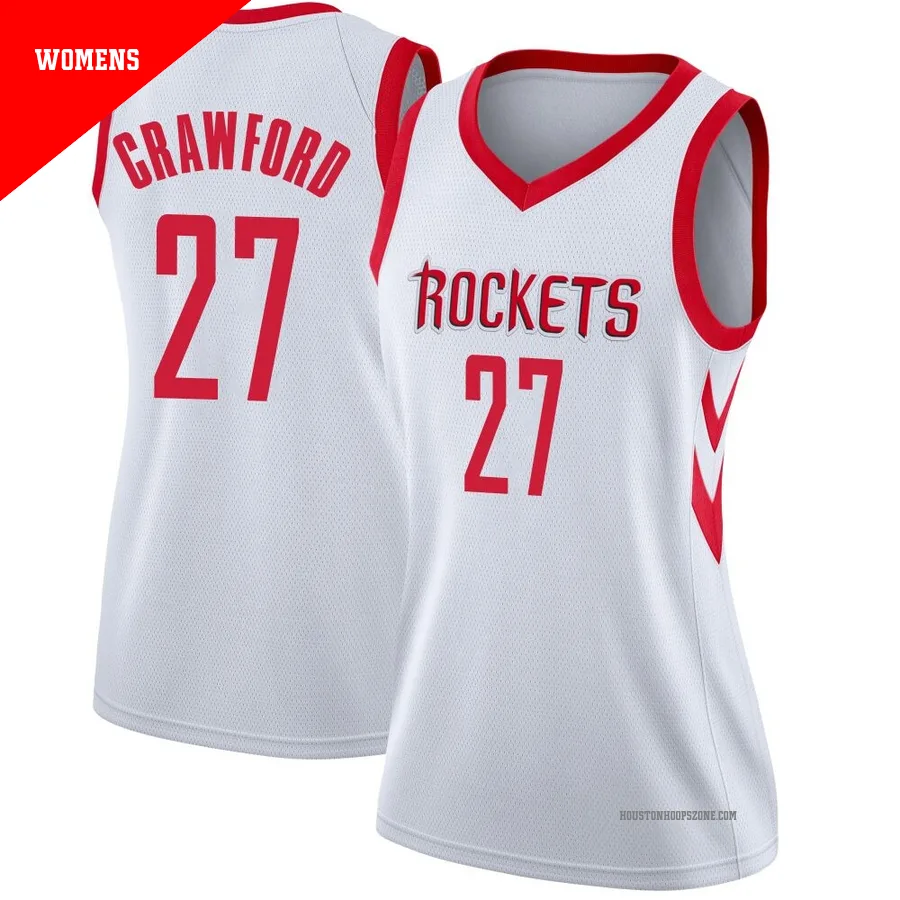 Women's Houston Rockets Isaiah Crawford ＃27 White Swingman Jersey - Association Edition