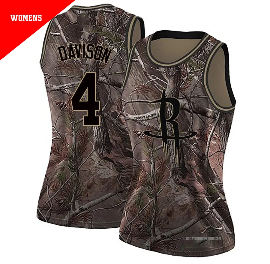 Women's Houston Rockets JD Davison ＃4 Camo Swingman Realtree Collection Jersey
