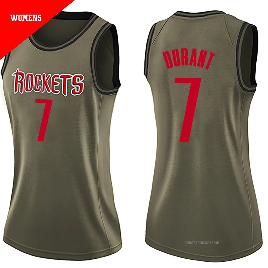 Women's Houston Rockets Kevin Durant ＃7 Green Swingman Salute to Service Jersey