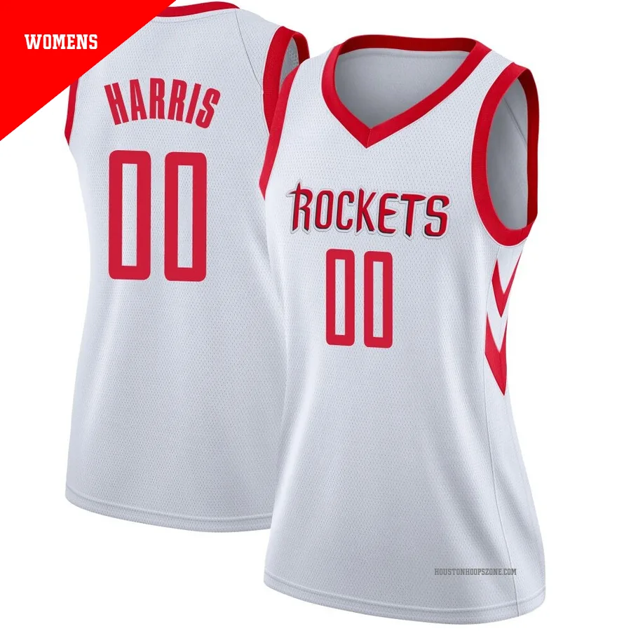Women's Houston Rockets Kevon Harris ＃00 White Swingman Jersey - Association Edition