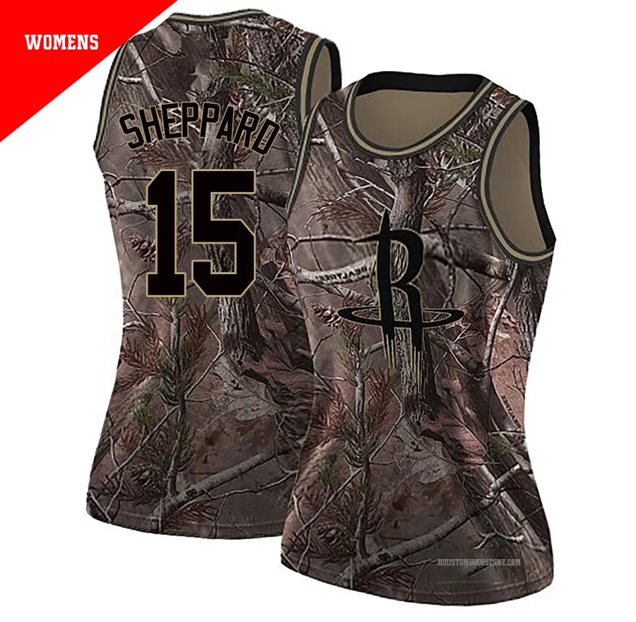 Women's Houston Rockets Reed Sheppard ＃15 Camo Swingman Realtree Collection Jersey