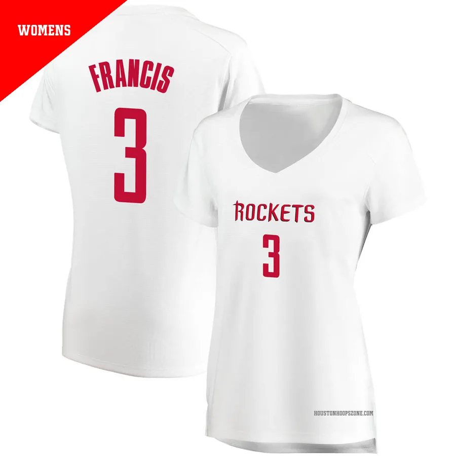 Women's Houston Rockets Steve Francis ＃3 White Fast Break Jersey - Association Edition