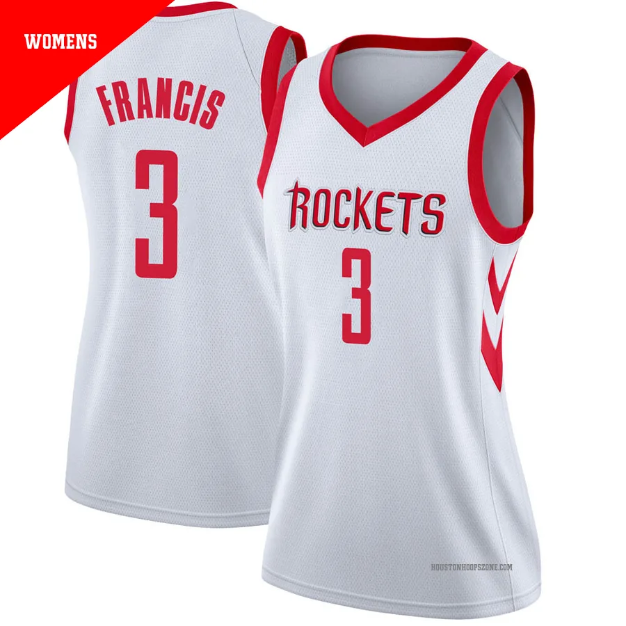 Women's Houston Rockets Steve Francis ＃3 White Swingman Jersey - Association Edition