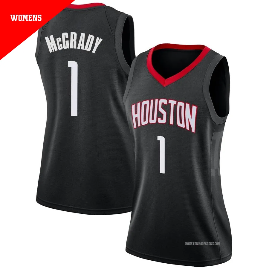 Women's Houston Rockets Tracy McGrady ＃1 Black Swingman Jersey - Statement Edition