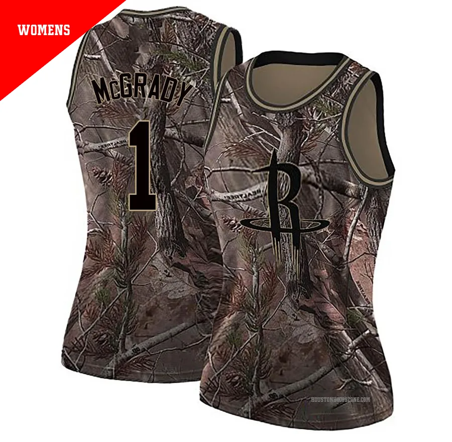 Women's Houston Rockets Tracy McGrady ＃1 Camo Swingman Realtree Collection Jersey