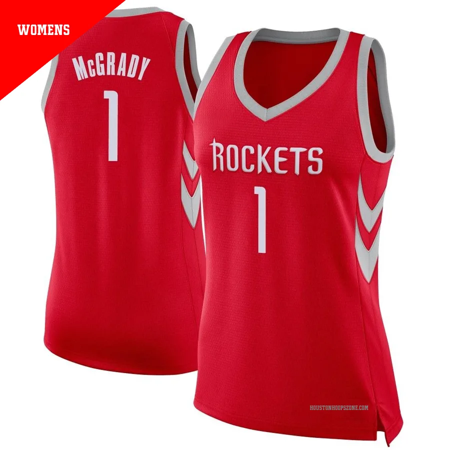 Women's Houston Rockets Tracy McGrady ＃1 Red Swingman Jersey - Icon Edition