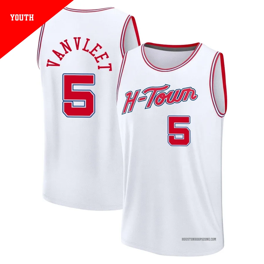 Youth Houston Rockets Fred VanVleet ＃5 2025/26 Fast Break White City Edition Jersey