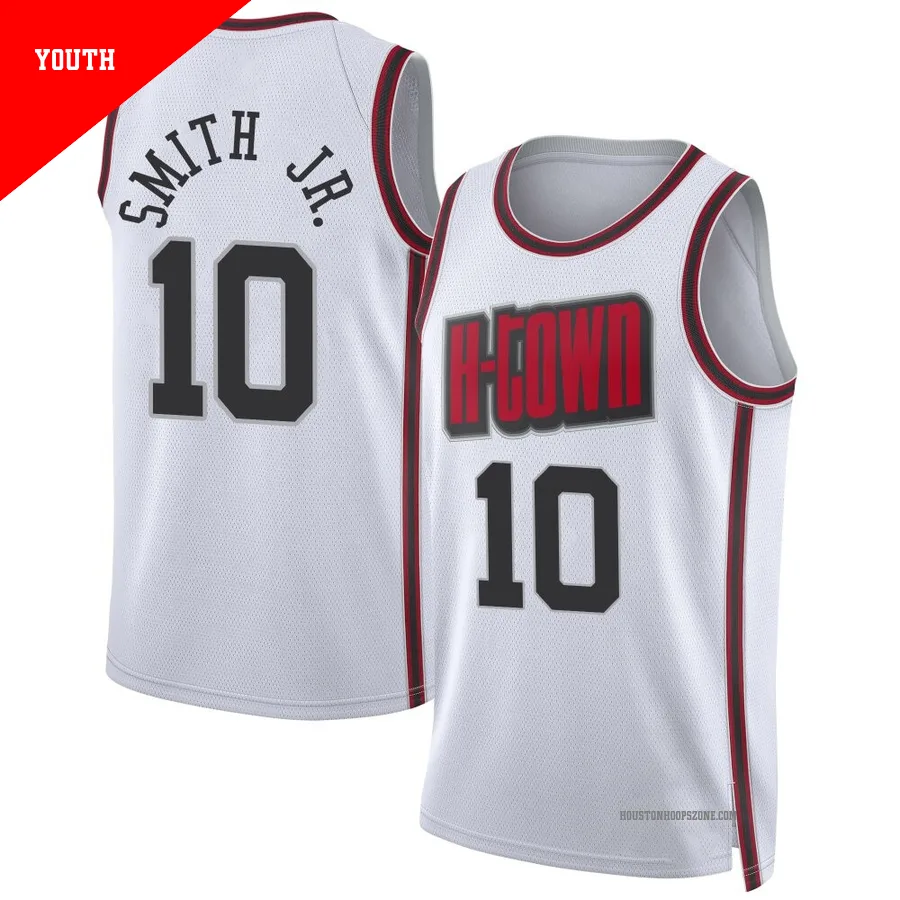 Youth Houston Rockets Jabari Smith Jr. ＃10 2024/25 Swingman White City Edition Jersey