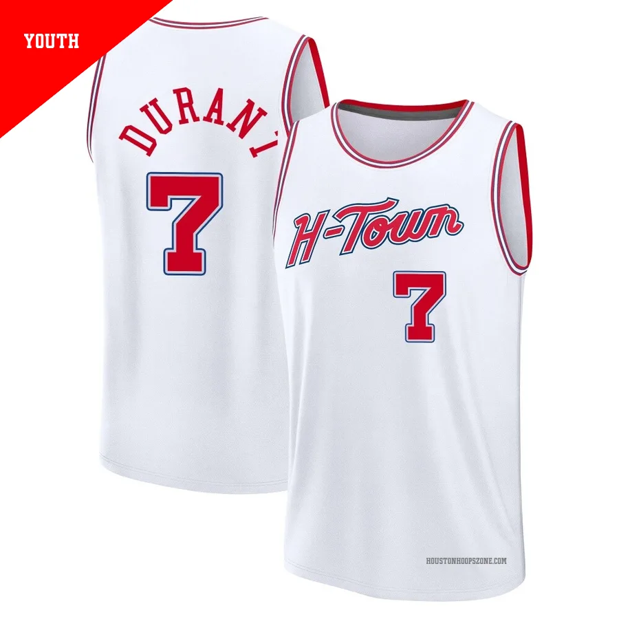 Youth Houston Rockets Kevin Durant ＃7 2025/26 Fast Break White City Edition Jersey