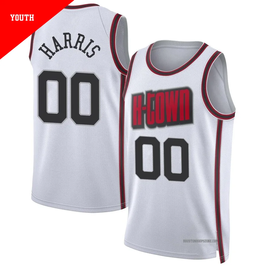 Youth Houston Rockets Kevon Harris ＃00 2024/25 Swingman White City Edition Jersey