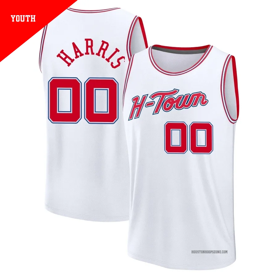 Youth Houston Rockets Kevon Harris ＃00 2025/26 Fast Break White City Edition Jersey