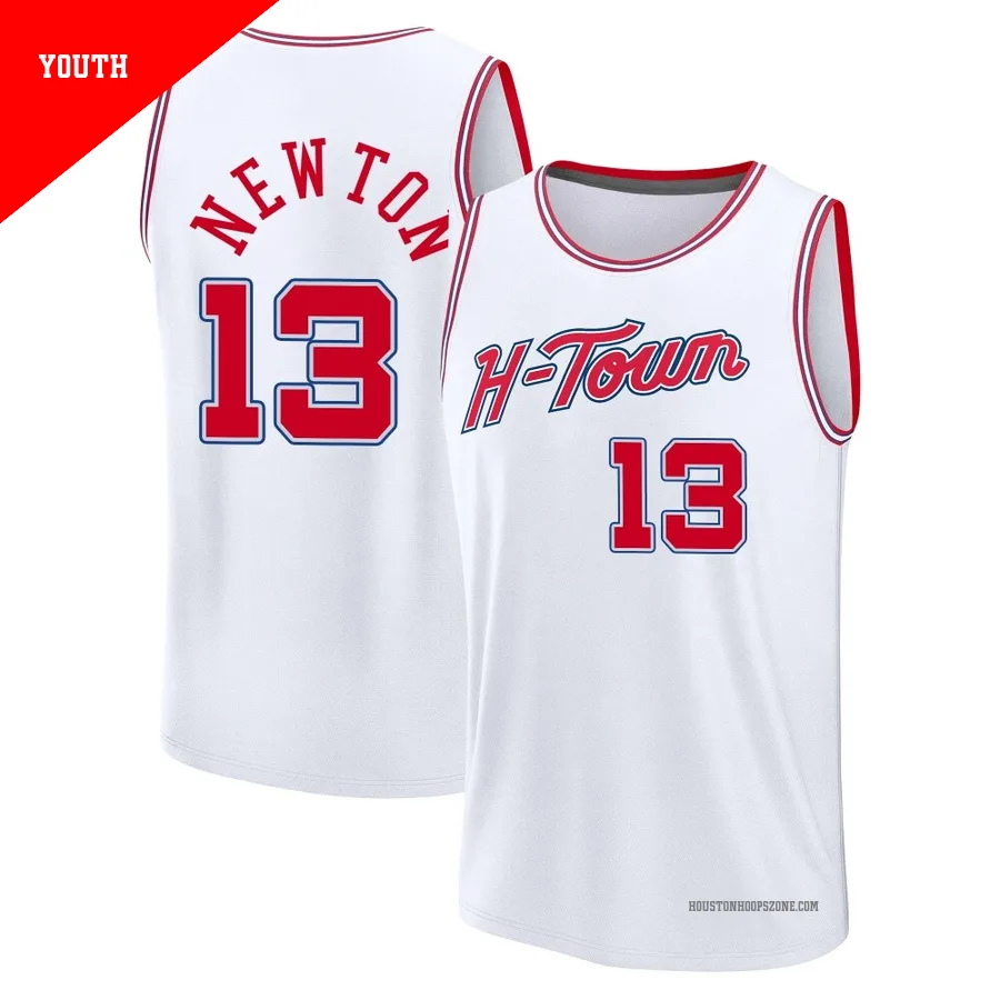 Youth Houston Rockets Tristen Newton ＃13 2025/26 Fast Break White City Edition Jersey